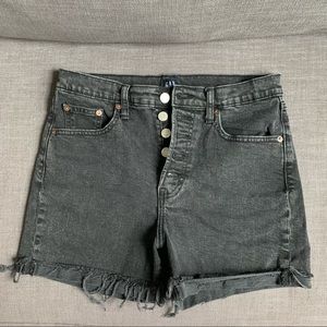 GAP High waist stretchy ripped denim shorts
